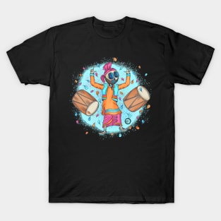 Cute Skeleton Dancing - Dia De Los Muertos - Punjabi Sardar - Bhangra Dancing skeleton T-Shirt